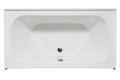Top View, Rectangle Bathtub with Oval Interior, Center Drain, Tile Flange