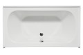 Top View, Rectangle Bathtub with Oval Interior, Center Drain, Tile Flange