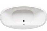 Oval Center/side Drain Tub with Flat Rim