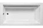 Rectangle 72 x 34 Tub, End Drain, Modern, Long Amrests