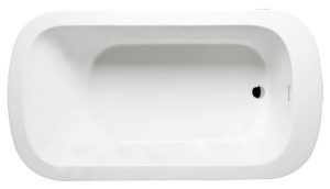 Top View, Oval Bathtub for One Bather, Slotted Overflow