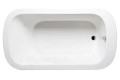 Top view, Oval Bathtub for One Bather, End Drain