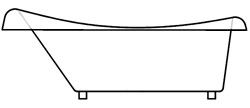 Line Drawing: Rolled Tub Rim and Raised Backrest