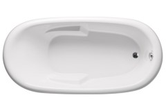 Oval Tub, End Drain, Raised Rim, Armrests