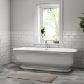 Rectangle Freestanding Bath with Rounded Corners, Pedestal Base