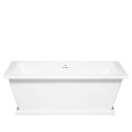 Front View, Rectangle Tub with Flat Rim, Slotted Overflow