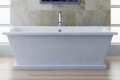 Asra Installed with Freestanding Tub Faucet Behind the Tub