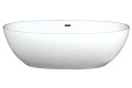 Oval Freestanding Tub with Straight Rim, Curving Sides, Slotted Overflow