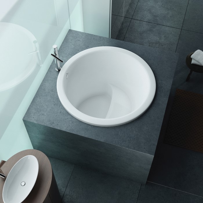 Beverly 4242 Round Drop-in Soaker Tub with Seat