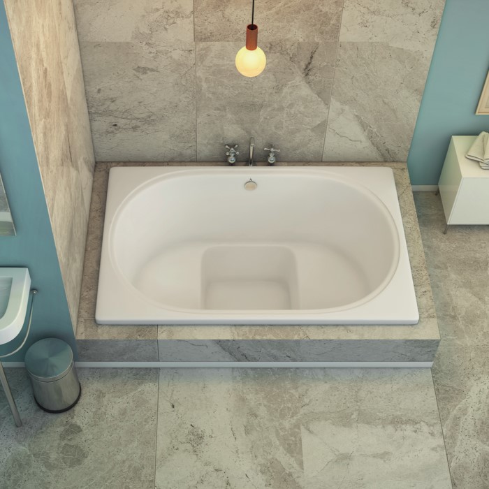 Beverly 6040 Drop-in Soaker Tub Installed in a Corner as a Drop-in