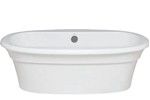 Oval Floor Standing Tub with Rolled Rim and Center Drain