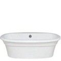 Oval Floor Standing Tub with Rolled Rim and Center Drain