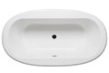 Top view, Oval Bathtub with Center Drain, Two Backrests