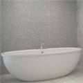 Oval Floor Standing Tub with Flat Rim & Center Drain