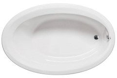 Oval 66 x 42 Tub, End Drain, Neck Rest