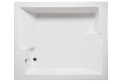 Large Rectangle Bathtub with 2 Bathing Areas, End Drain