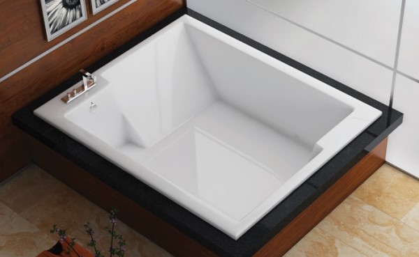 Rectangle Bathtub with 2 Bathing Wells