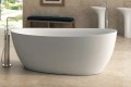 Contura 7232 Soaker Tub Installed with a Freestanding Tub Faucet at Drain End