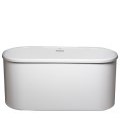 Front View Oval Bath with Overlapping Rim, Straight Sides