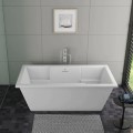 Rectangle Freestanding Tub with Flat Rim, Armrests