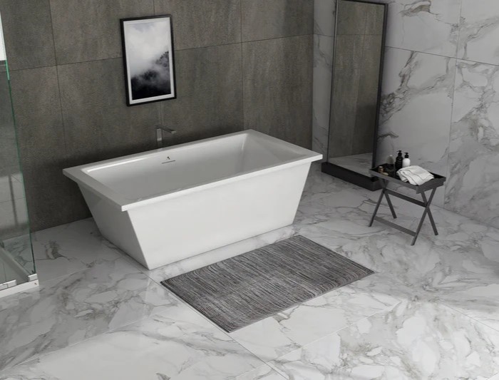 Rectangle freestanding Tub with Flat Rim