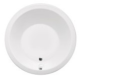 Round Tub, Center Side Drain, Modern Flat Rim
