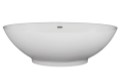 Oval Freestanding Tub with Modern Pedestal Base, Curving Sides