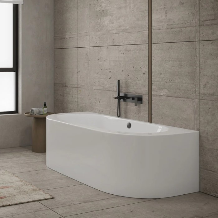 Freestanding Tub that Sits Against a Wall, Curving Front