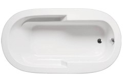 Oval Tub, End Drain, Modern Armrests