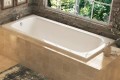 Miro Drop-in Soaker Tub Installed in a Corner Tile Surround