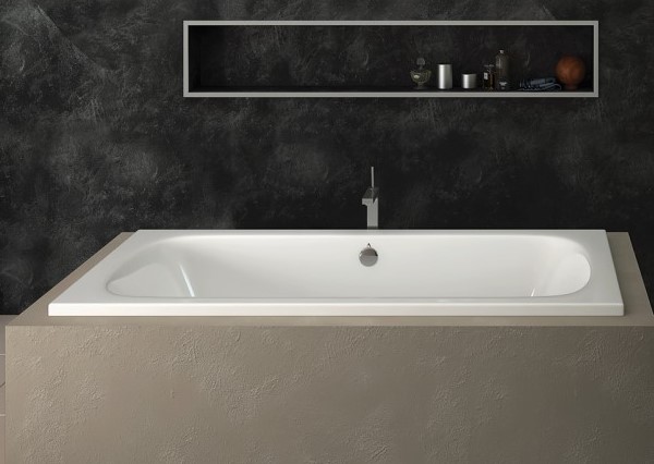 Monet Rectangle Bathtub with Oval Interior, Center Drain