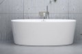 Orleans Oval Freestanding Tub with Angled Sides, Flat Rim