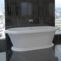 Rianna Oval Freestanding Tub with Rolled Rim, Pedestal Base