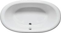 Example of a Rounded Lip, Center Drain, Oval Bath