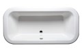 Rectangle Tub with Rounded Corners, Center Side Drain, Wide Rim