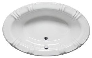 Sandpiper Oval Tub with Decorative Rim and Center Drain