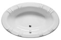 Oval Tub with Decorative, Fluted Rim and Center - Side Drain