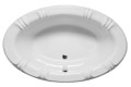Oval Tub with Decorative, Fluted Rim and Center - Side Drain