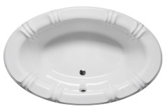 Oval 66 x 42 Tub with Decorative Rim, Center Side Drain