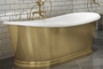 Oval Tub with Slipper Style Raise Backrests, Brass Exterior