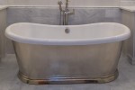 Oval Tub with Slipper Style Raise Backrests, Brass Exterior