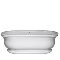 Oval Bath with Sculpted Rim and Pedestal Base, Curving Sides