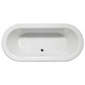 Oval Bath with Center- Side Drain, Flat Rim