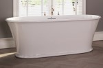 Oval Freestanding Tub with Modern Rim and Pedestal Base