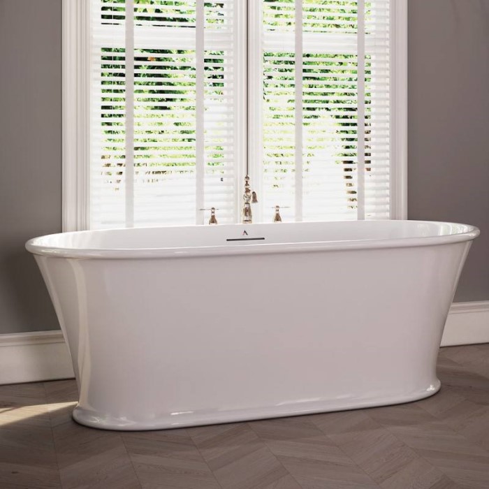 Somerset Oval Freestanding Tub with Modern Rim and Pedestal Base