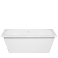 Front View, Angled Sides, Flat Boxy Rim, Slotted Overflow