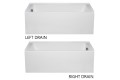 Right or Left Drain Bath with Flat Panel Front Skirt