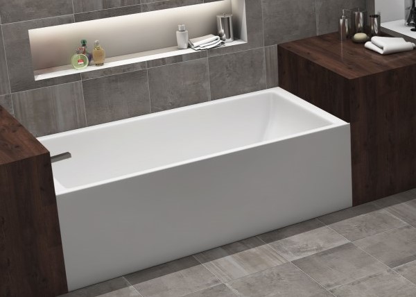 Turo Alcove Tub, Tile Flange & Flat Panel Front Skirt