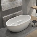 Valerie Oval Freestanding Tub with Flat Rim, Smooth Skirt