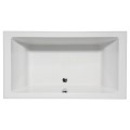 Modern Boxy Rectangle Tub with Center - Side Drain, 2 Back Rests